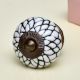 White Black Etched Floral Knob