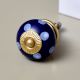 Navy Blue White Polka Dot Knob
