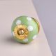Green Polka Dotted Ceramic Dresser Knob