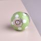 Green Polka Dotted Ceramic Dresser Knob