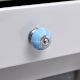 Turquoise Line Dotted Ceramic Floral Dresser Knobs Online