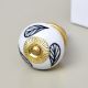White Ceramic Floral Dresser Knob