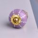 Purple Ceramic Floral Cabinet Knob