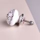 Cream Etched Floral Ceramic Cabinet Knob