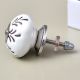 Cream Etched Leaf Ceramic Cabinet Knob