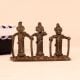 Handmade Three Man Standing Brass Statue for Collection
