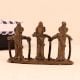 Handmade Three Man Standing Brass Statue for Collection