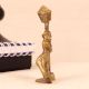 Handmade Brass Statue of Man Standing with Light Pole
