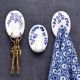 Ceramic Blue White Adhesive Hook - Pack of 3