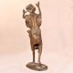 Vintage Brass Man Statue Playing Drum in Folk Art