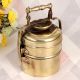 Vintage Brass Tiffin Box in Antique Brown Finish