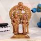 Golden Brass Statue of Shiva and Parvati for Worship