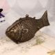 Vintage Brass Fish Statue in Antique Brown Finish