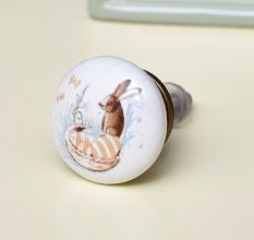 Squirrel Flat Ceramic Dresser Knob