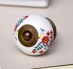 Ceramic Multicolor Floral Pattern Cabinet Knobs