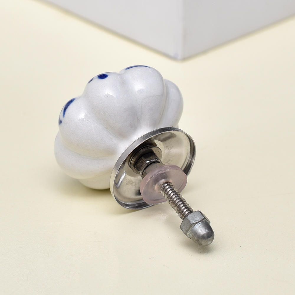 Blue Leaf Ceramic Melon Cabinet Knob Online