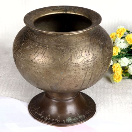 High-Quality Brown Brass Flower Pot for Decoration