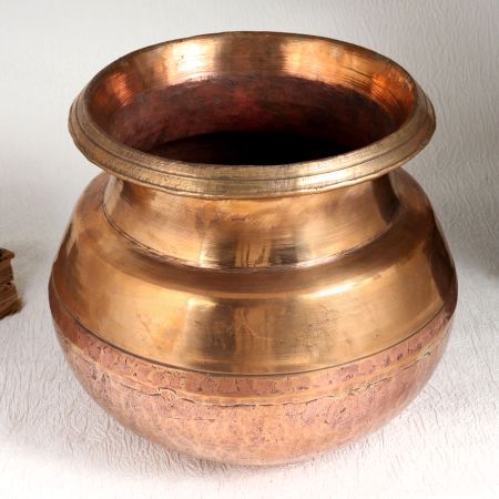 Indian Vintage Finest Copper Cooking Pot for Decor