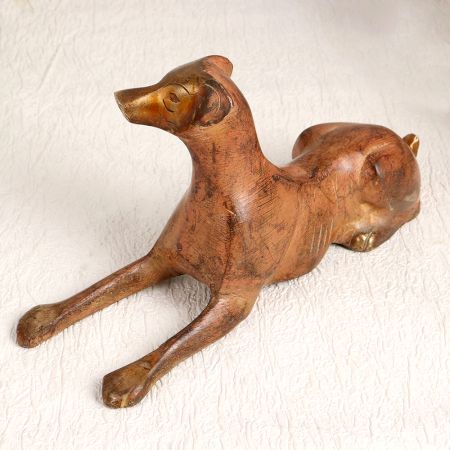 Handcrafted Dog Statue Made of Finest Brass