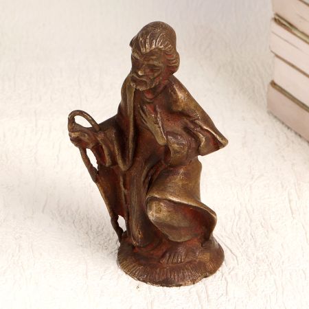 Christian Art Brass Old Man Statue for Home Decor