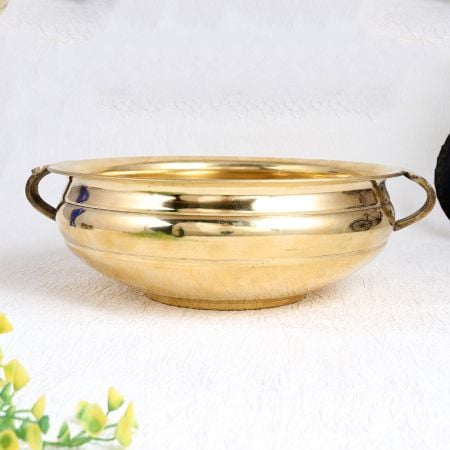 Shiny Golden Premium Brass Urli Pot for Home Decor