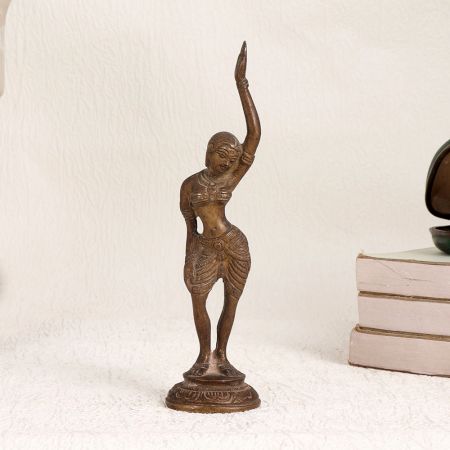 Vintage Finest Brass Lady Statue in Dancing Pose for Decor