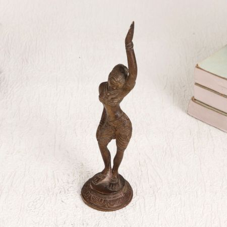 Vintage Finest Brass Lady Statue in Dancing Pose for Decor