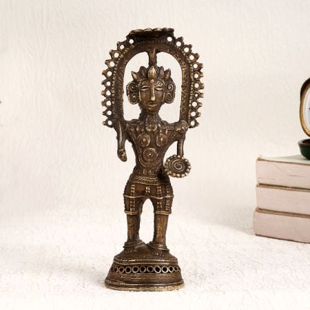 Premium Brass Holy Figure Standing in Tribal Art