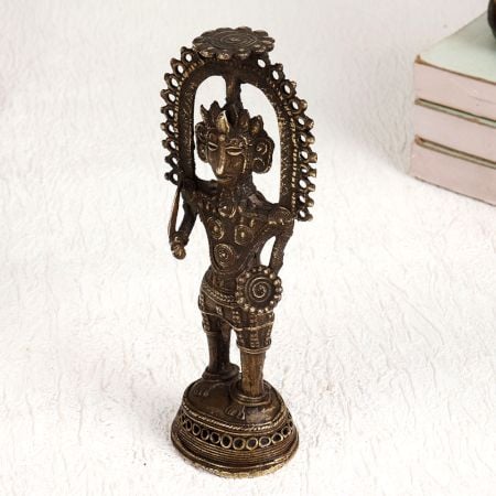 Premium Brass Holy Figure Standing in Tribal Art