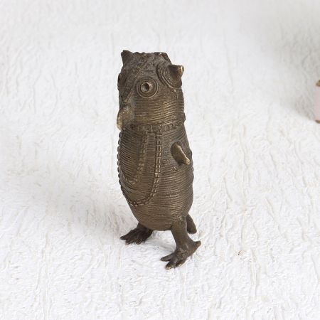 Brown Finish Owl Statue Made of Finest Brass for Decor