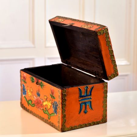 Floral Engraved Handmade Wooden Box for Decoration