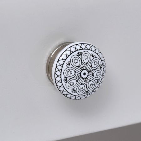 Black Wheel Flat Knob