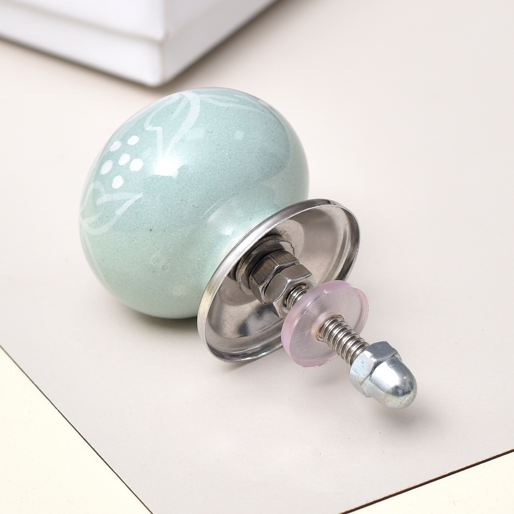 Sage Green Floral Knob