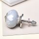 Grey White Heart Floral Knob