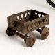 Vintage Brass Cart with Four Wheels in Tribal Art