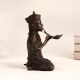 Tribal Art Brass Snake Charmer Statue for Decor