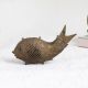 Jali Work Brass Statue of Fish for Home Decor