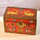 Multi-Coloured Engraved Wooden Box for Home Decor