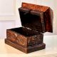 Antique Brown Finish Wooden Box in Hut Shape for Decor