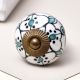 Green Black Floral Ceramic Knob