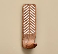 Wooden Self Adhesive Brown Wall Mounted Hooks