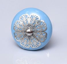 Turquoise Strewn Flat Knob