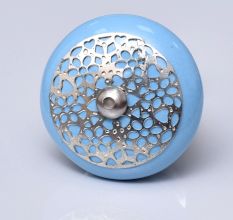 Turquoise Strewn Flat Knob