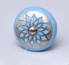 Turquoise Strewn Flat Knob