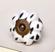 White Etched Medium Knob