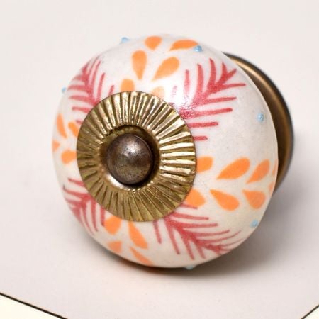 Red Leaf Ceramic Floral Dresser Knob Online