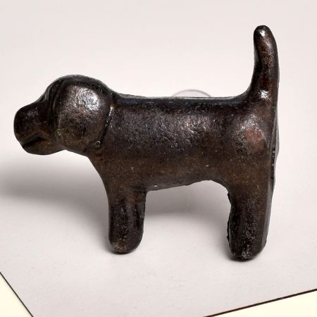 Antique Puppy Iron Cabinet Knob