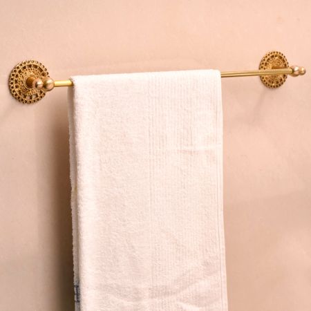 Handmade Brass Towel Hanger in Golden Finish