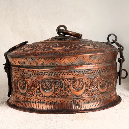 Handmade Islamic Art Copper Jewelry Box for Decoration