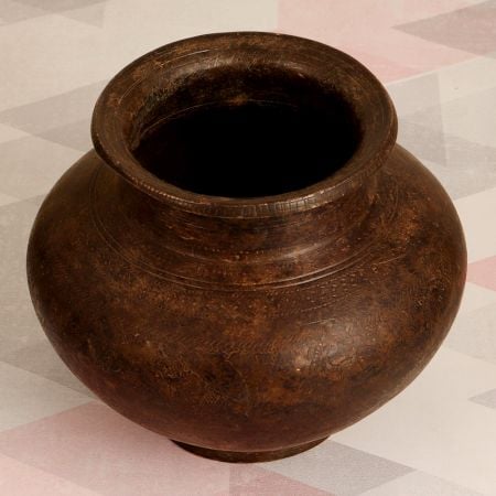 Vintage South Indian Brass Holy Water Pot for Home Decor